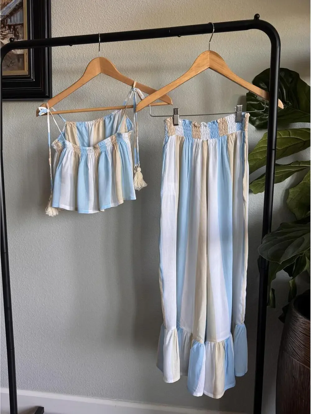 Coolchange Angel Seaside Stripe Swim Cover Up Set Ella Top Payton Culotte S NWT